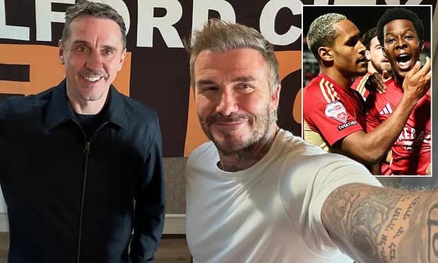David Beckham and Gary Neville are off to Wembley! Man United legends' League Two club Salford City