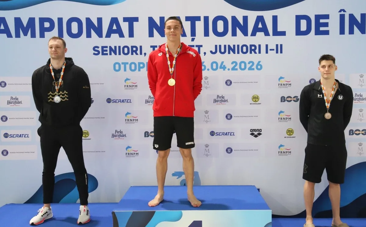 David Popovici a câștigat aurul în proba de 50 de metri liber, la Campionatul Naţional de Înot