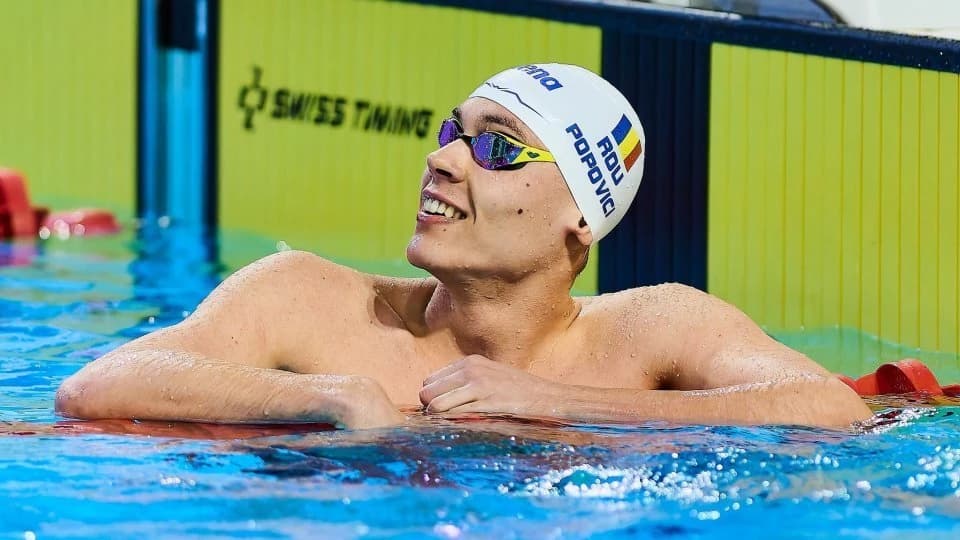 David Popovici, de neoprit la Roma! A câștigat proba de 100 m liber cu un nou record al competiției