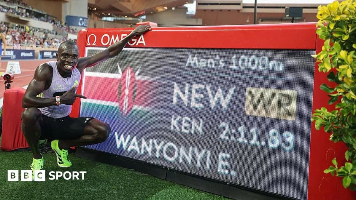 Diamond League: Emmanuel Wanyonyi breaks men's 1,000m world record in Monaco