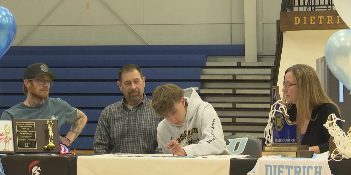 Dietrich’s Morgan Denning signs to play three sports at Colorado Northwestern