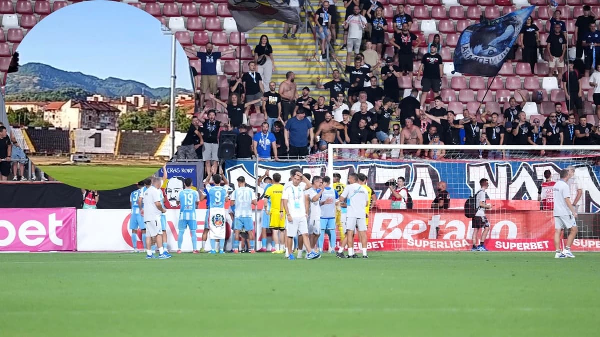 Doar în România! Cum a putut fi montată nocturna stadionului pe care va juca echipa din SuperLiga. V