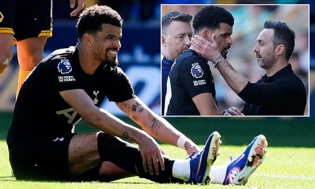 Dominic Solanke set to be OUT for the season with hamstring injury in another major blow to Tottenha