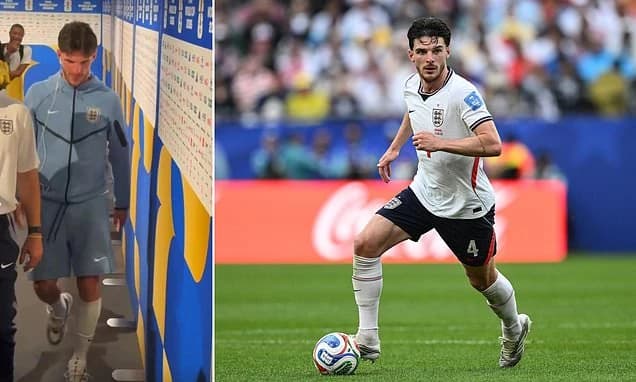 Eberechi Eze insists Declan Rice is NOT carrying an injury despite England star causing alarm with c