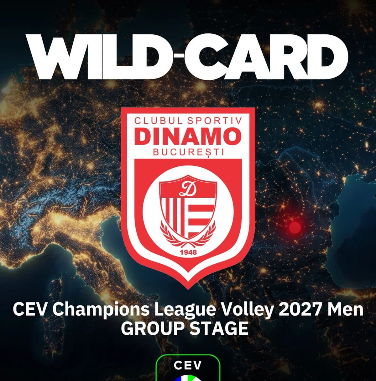 Echipa de volei masculin a CS Dinamo a primit un wild card și va participa în grupele CEV Champions