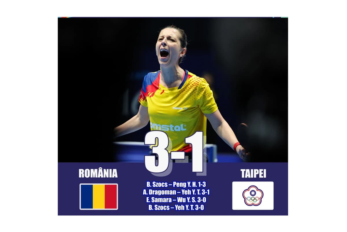 Echipa feminină a României a învins Taiwanul la Mondialele de tenis de masă de la Londra