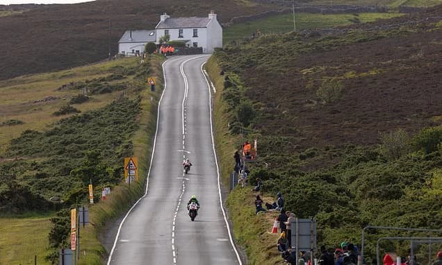 Eight spectators at Isle of Man TT are taken to hospital after a rider crashes during practice and s