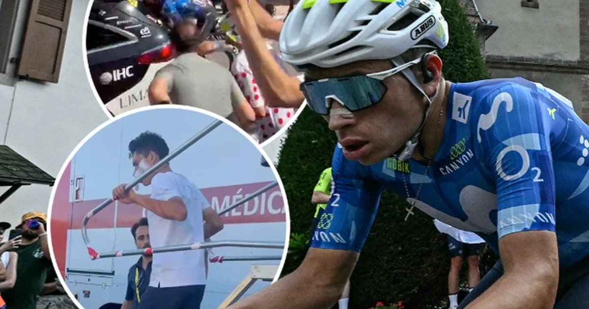 Einer Rubio, accident şocant pe Alpe d'Huez. Ce s-a întâmplat imediat după ce Pogacar l-a depăşit