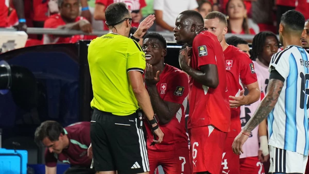Embolo red-carded for diving after VAR review