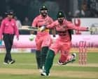 England stunned after Shadab Khan’s miraculous century delivers one-wicket win for Pakistan