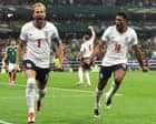 England’s 10 men hang on after Kane penalty to beat Mexico in World Cup thriller