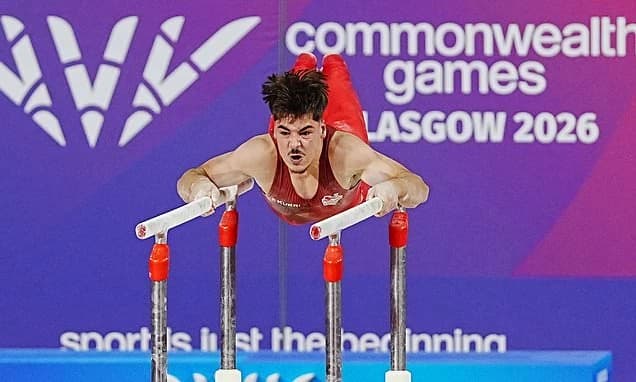 English gymnast suffers horror head injury at Commonwealth Games as event is suspended and star is t