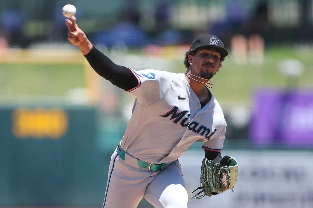 Eury Pérez perfect for 7 innings, then Marlins hang on for 9-8 win over A's