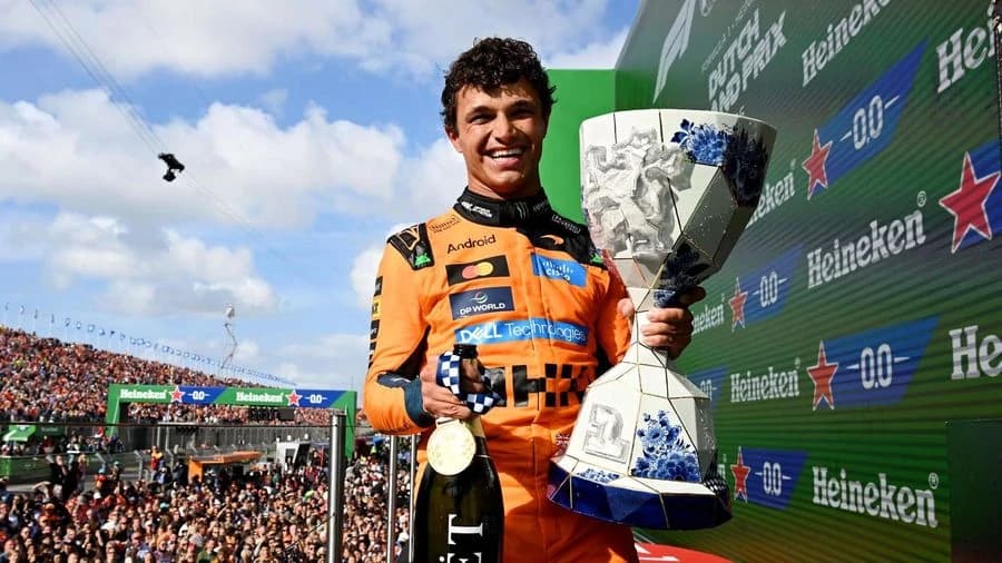 F1: Lando Norris, victorie în Olanda. Verstappen abandonează în primul tur