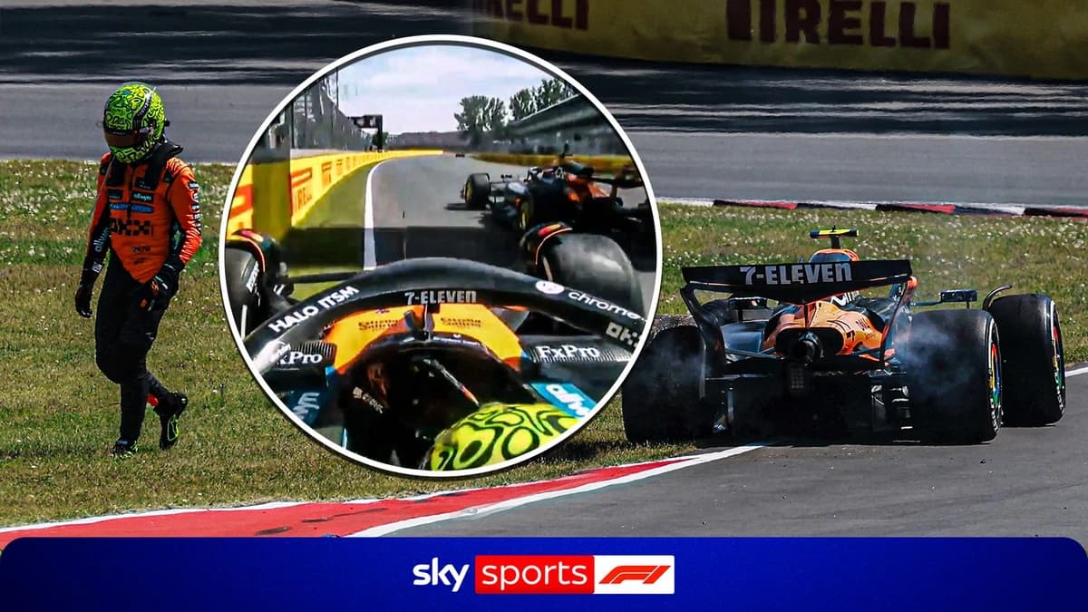 F1: When Lando Norris crashed after hitting team-mate Oscar Piastri at 2025 Canadian Grand Prix