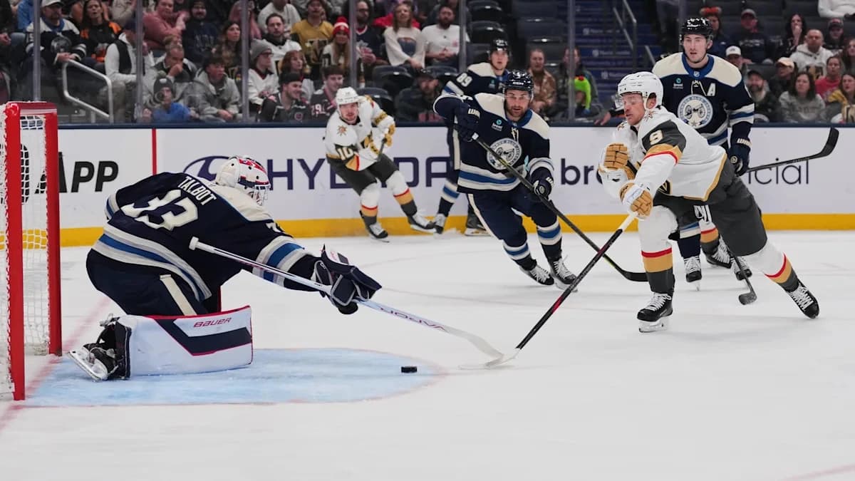Fantilli scores on OT power play as Blue Jackets edge Golden Knights 2-1