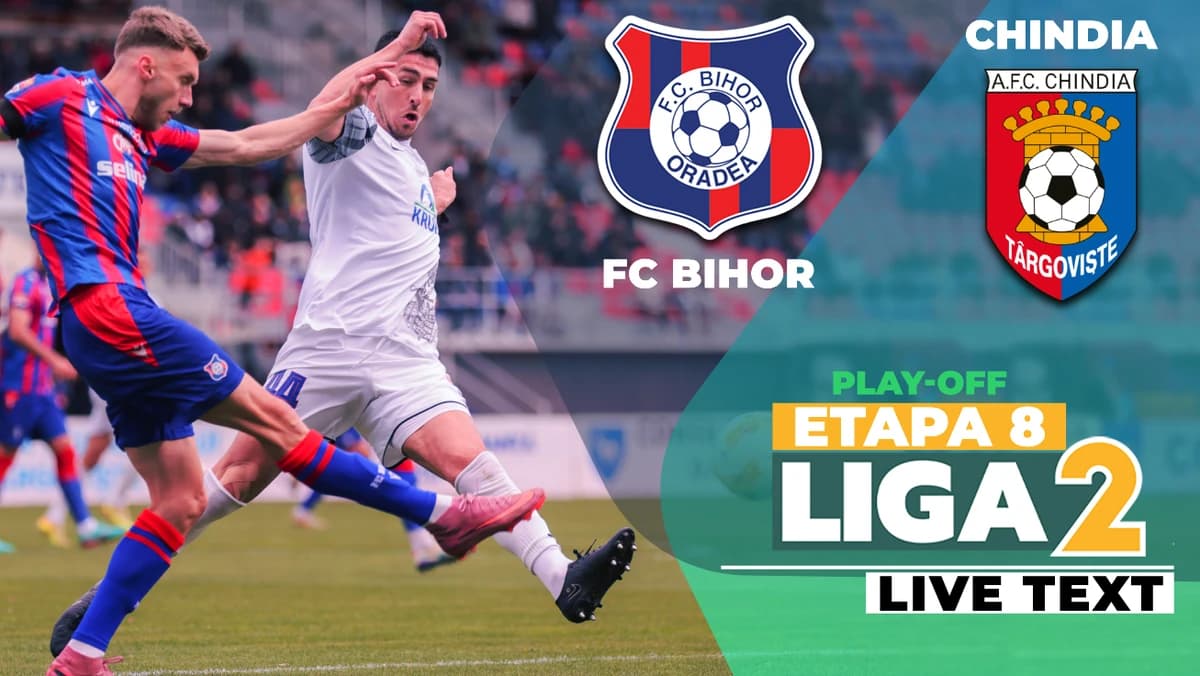FC Bihor – Chindia se joacă de la ora 17:30, în deschiderea etapei a 8-a a play-off-ului Ligii 2. Or