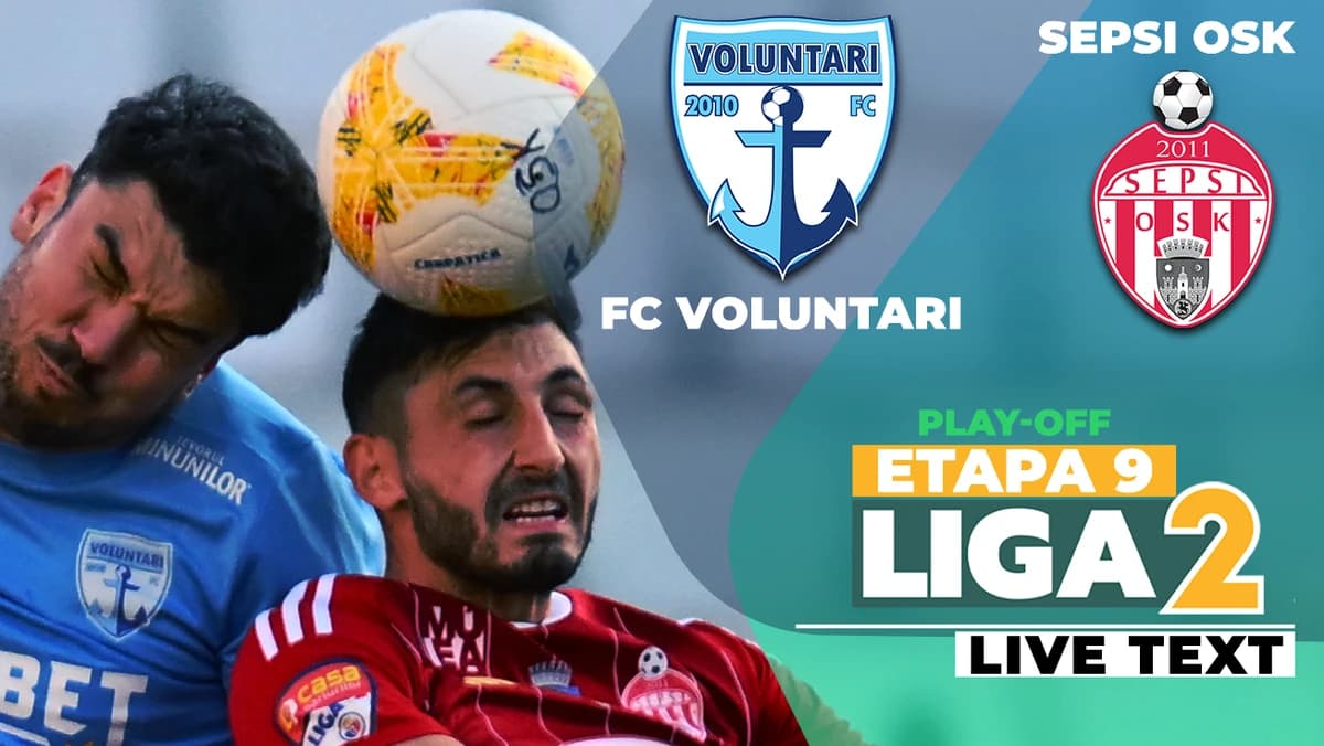 FC Voluntari – Sepsi OSK se joacă ACUM. Ilfovenii au dominat prima repriză și au înscris de două ori