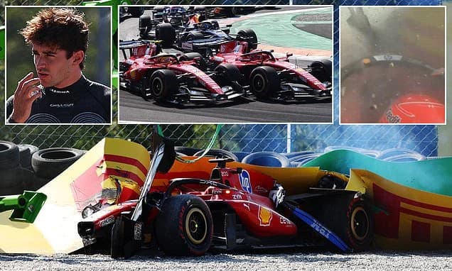Ferrari's Charles Leclerc suffers 160mph crash - suspending F1's Italian Grand Prix - just after tea