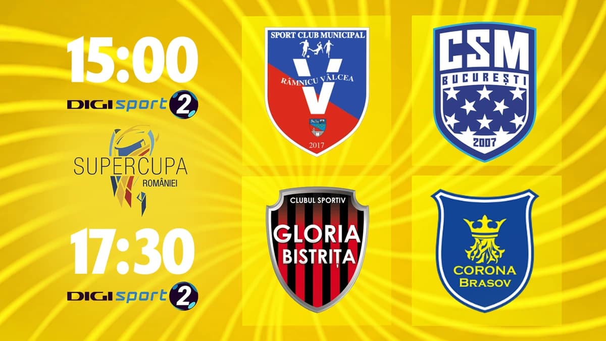 Finalele Supercupei României: Vâlcea - CSM București, ACUM, DGS 2 / Gloria Bistrița - Corona Brașov,
