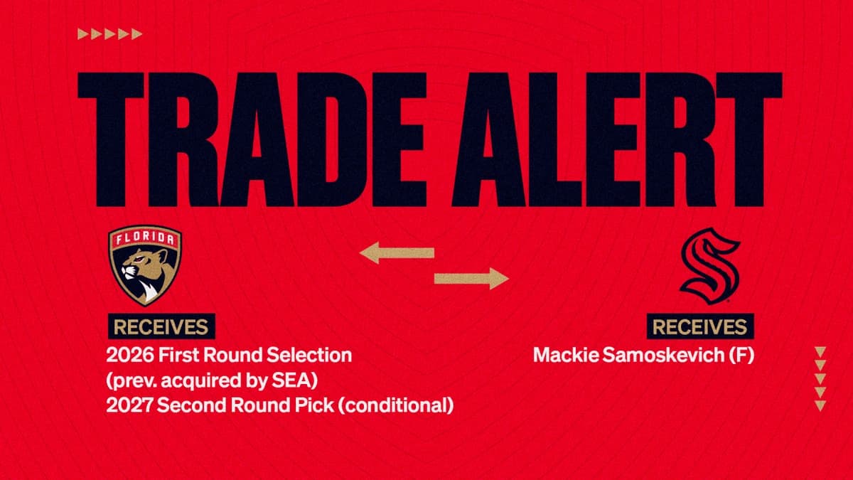 Florida Panthers Acquire 2026 First-Round Selection and 2027 Second-Round Selection from Seattle Kra