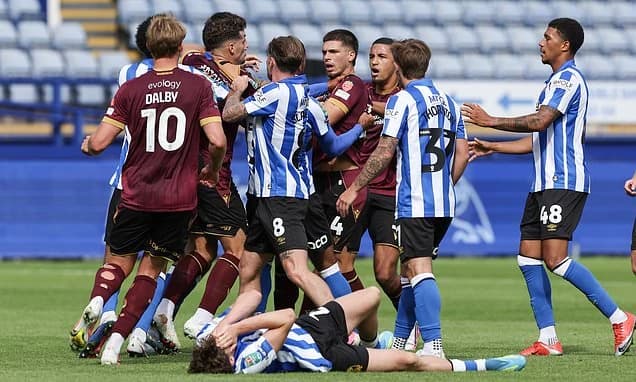Former Chelsea academy star sent off for EFL club after appearing to PUNCH opponent during Carabao C