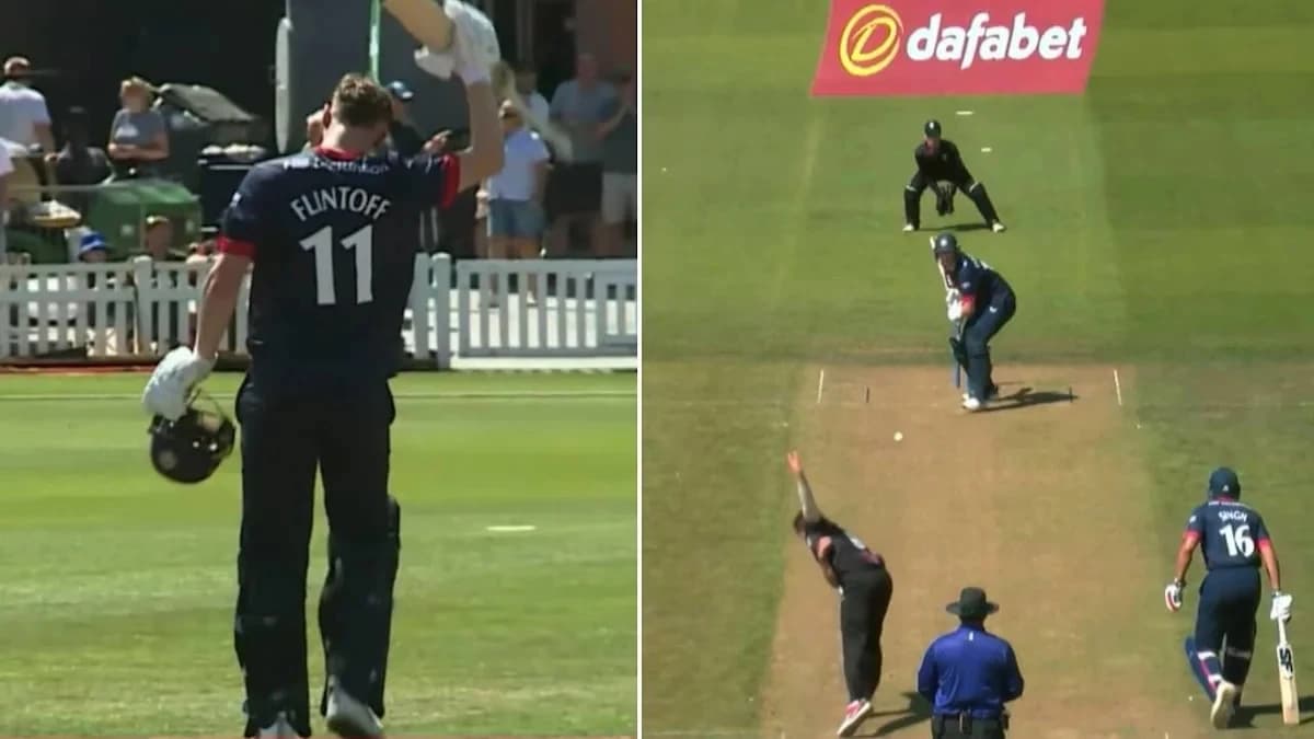 Former England all-rounder Andrew Flintoff's son hits first senior professional century