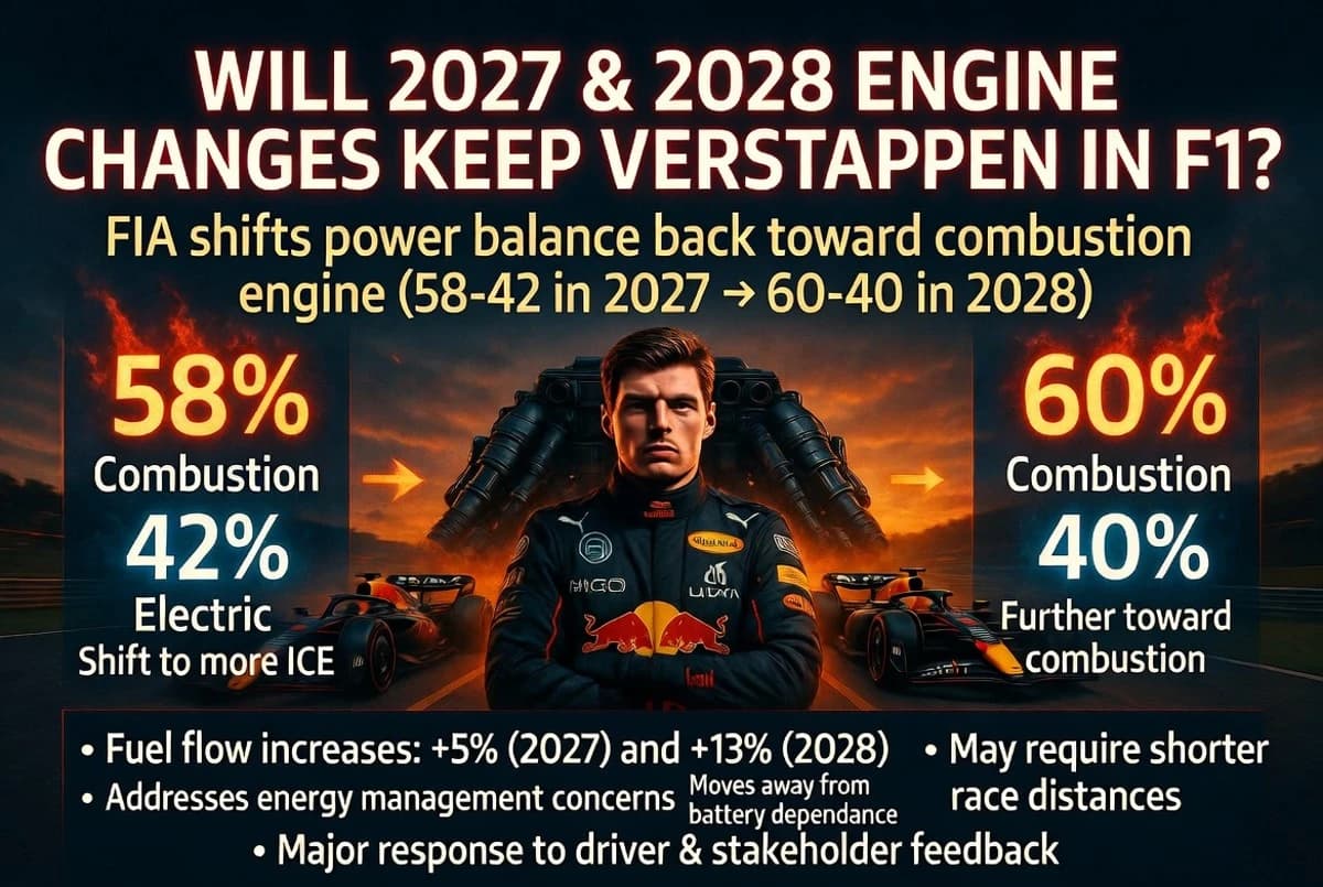 Formula 1 News: Will engine regulation change for '27 and '28 be enough to keep Verstappen in F1?