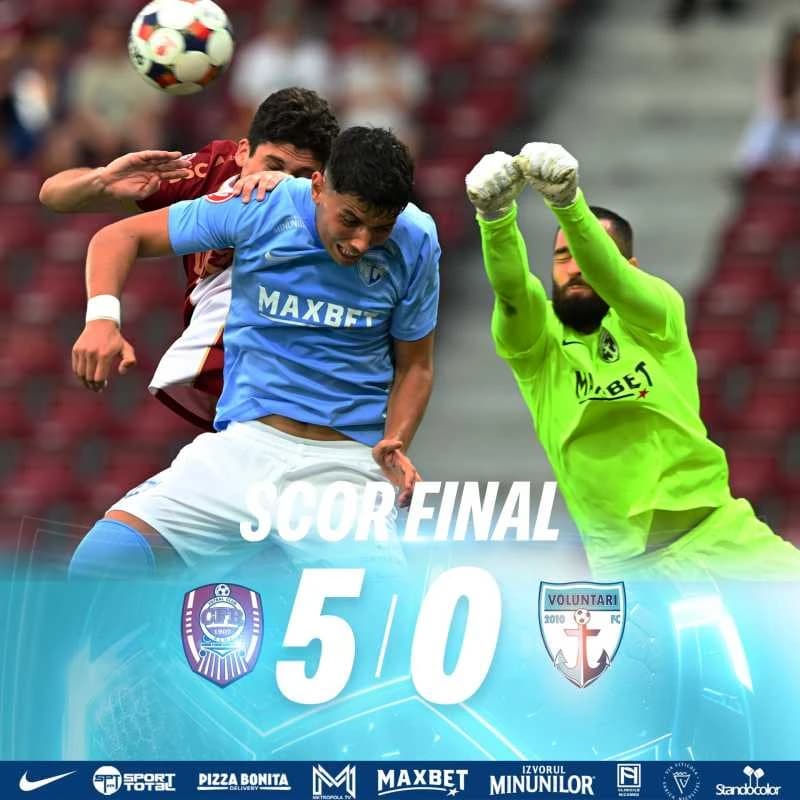 Fotbal: CFR Cluj a surclasat-o pe FC Voluntari (5-0), în Superligă