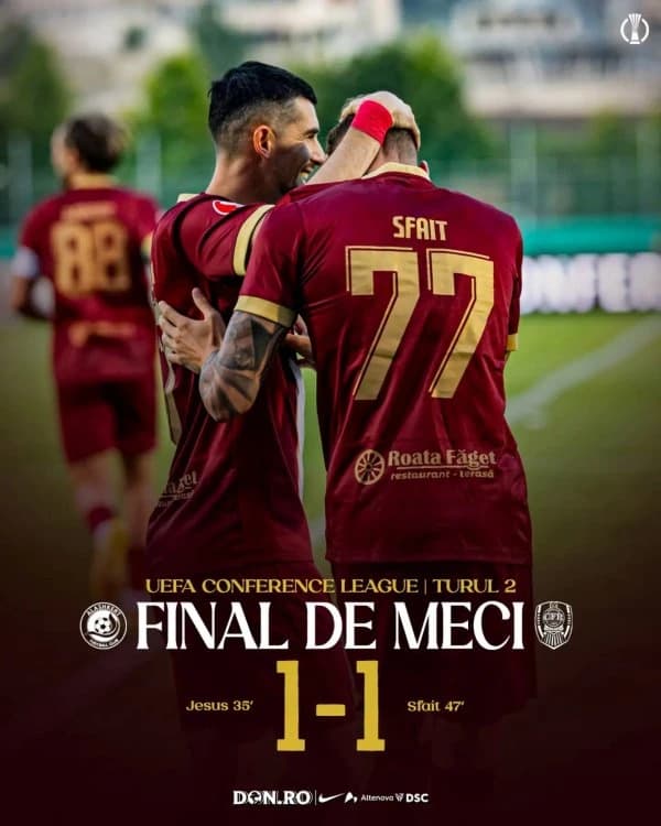 Fotbal: CFR Cluj, remiză în Armenia cu Alashkert