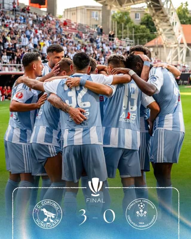 Fotbal: Nou-promovata Corvinul Hunedoara a debutat cu o victorie în noul sezon, 3-0 cu FK Csikszered