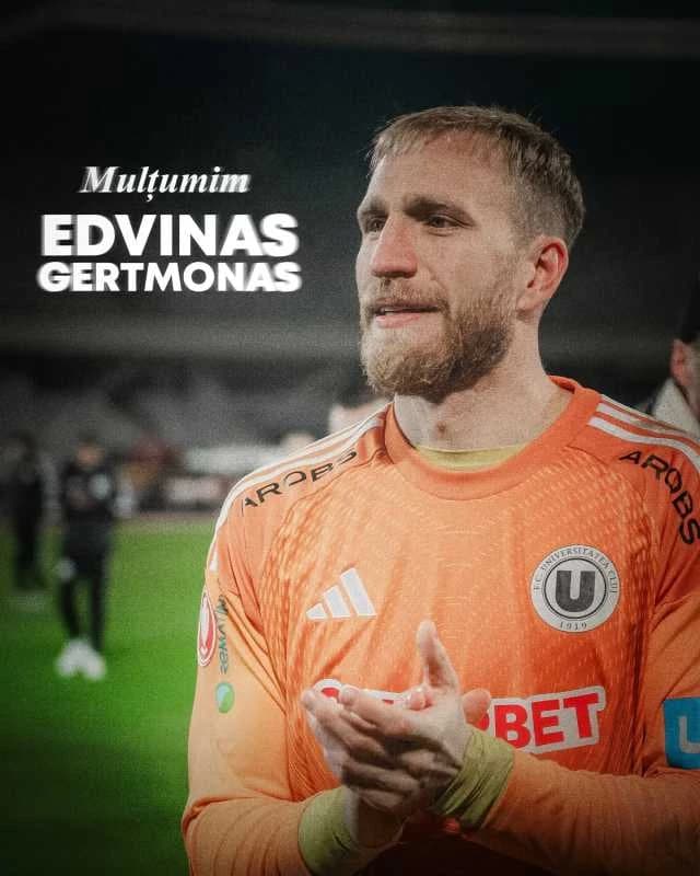 Fotbal: Portarul Edvinas Gertmonas, transferat de la Universitatea Cluj la Servette Geneva