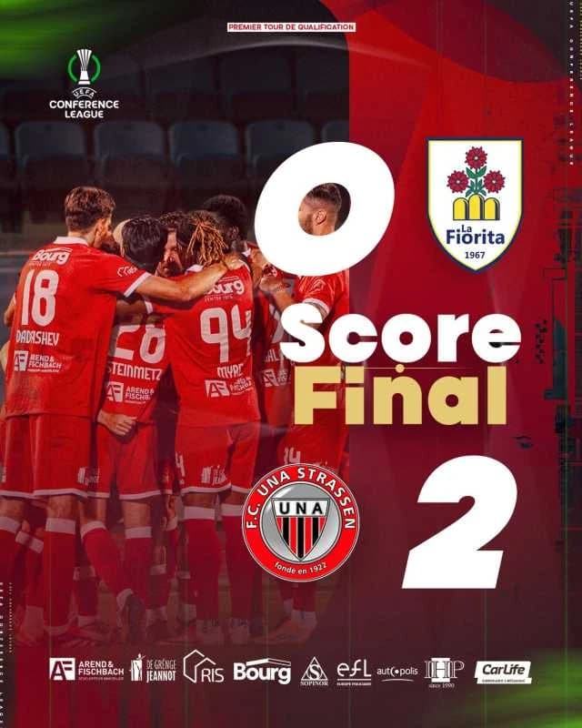 Fotbal: UNA Strassen s-a calificat în turul al doilea preliminar al Conference League