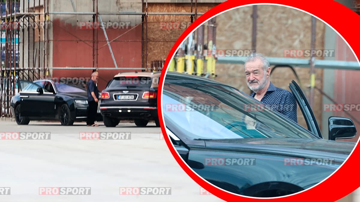 FOTO PAPARAZZI Imagini unice: Gigi Becali, în șlapi, discută cu preoții cărora le-a dat un Bentley d