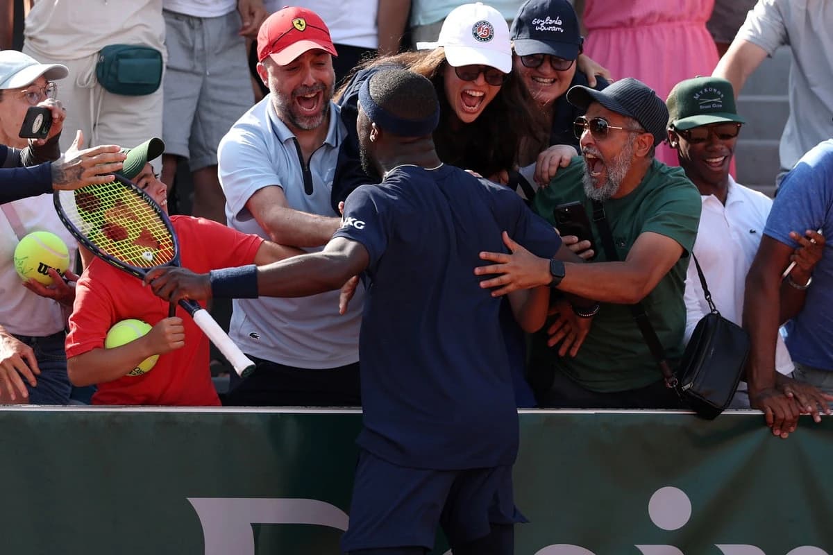 Frances Tiafoe rewards fan for returning racket after wild French Open celebrations