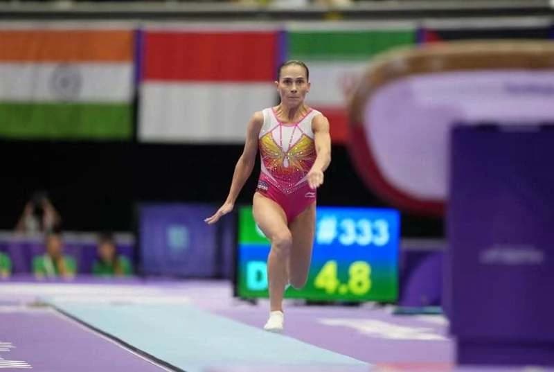 Gimnastică: La 51 de ani, Oksana Şuşovitina s-a calificat în finală la sărituri la Jocurile Asiatice