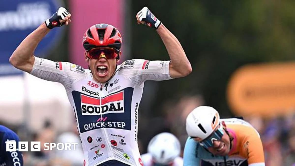 Giro d'Italia: Paul Magnier wins opening stage after sprint crash chaos