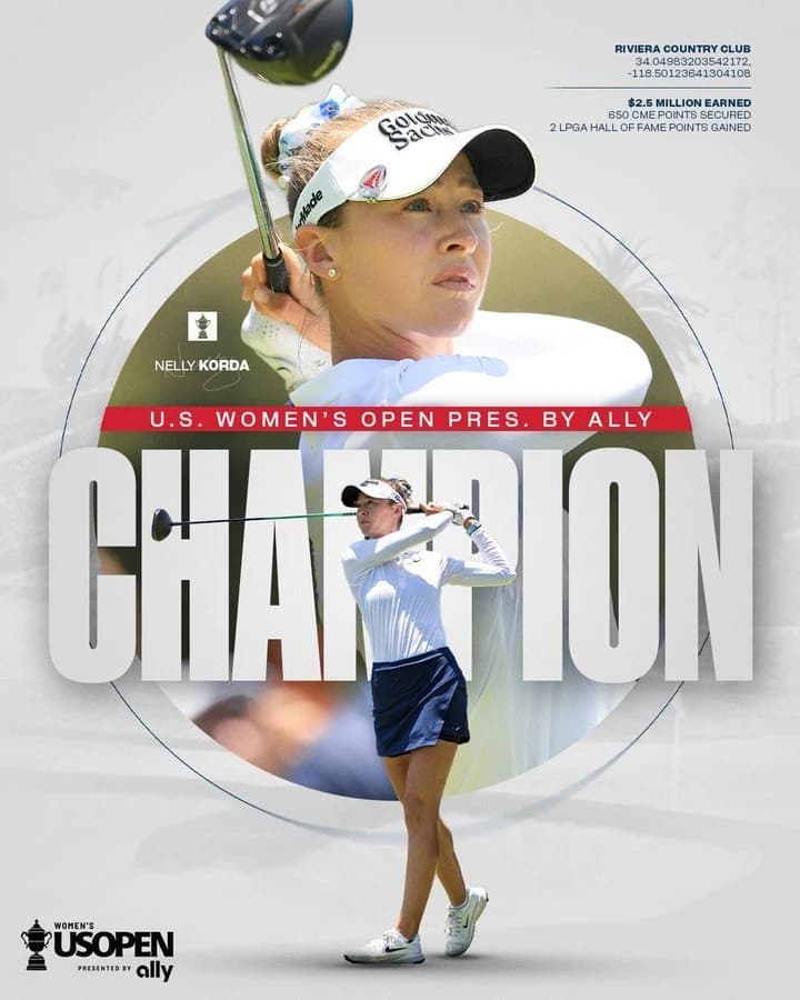 Golf: Nelly Korda a câştigat US Open, al patrulea titlu major din carieră