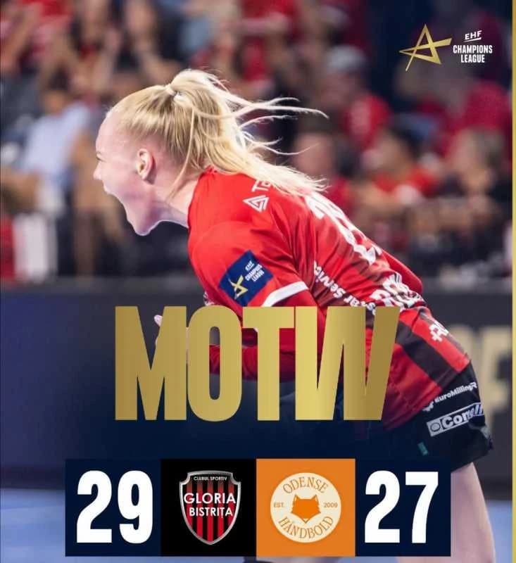 Handbal feminin: Victorie frumoasă pentru Gloria Bistrița, cu Odense, în Liga Campionilor