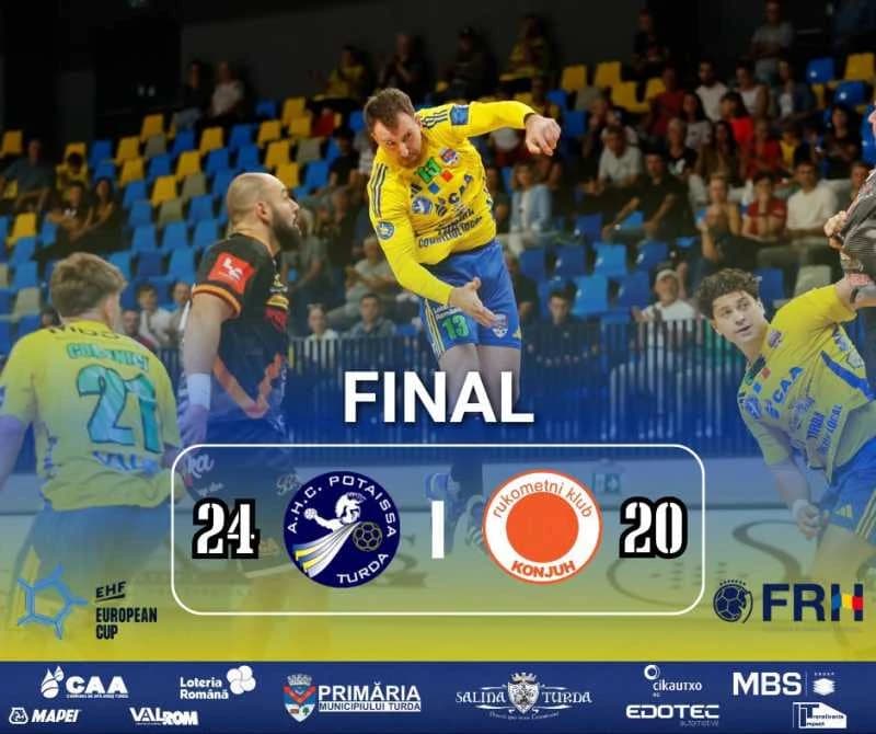 Handbal masculin: AHC Potaissa Turda, cu un pas în turul al doilea al EHF European Cup