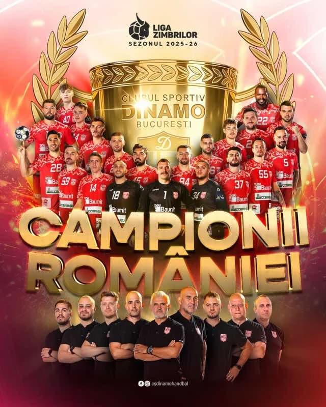 Handbal masculin: CS Dinamo a obținut al 22-lea său titlu de campioană