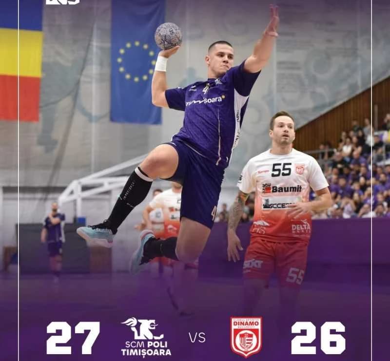 Handbal masculin: CS Dinamo, învinsă de Poli Timișoara în Liga Națională