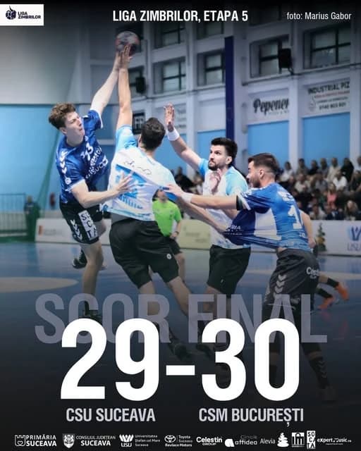 Handbal masculin: CSM București, liderul campionatului după victoria de la Suceava