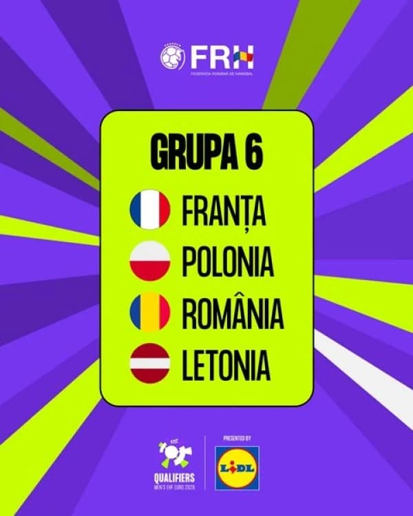 Handbal masculin: România întâlnește, pe 5 noiembrie, Franța în debutul preliminariilor CE2028