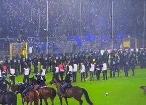 Haos în Germania: Südwest-Derby întrerupt, polițiștii au intrat pe teren pe cai!