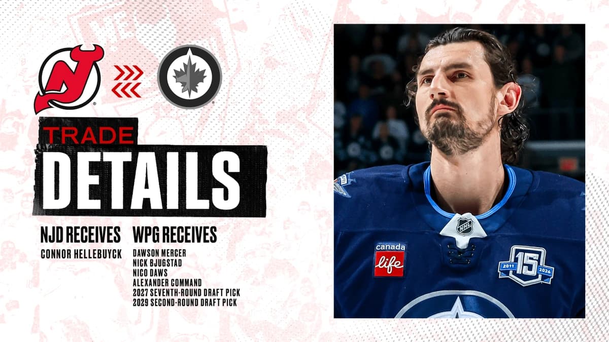 Hellebuyck Acquired by Devils | RELEASE