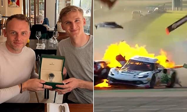 Hero driver who bravely dragged British rival from horror fireball crash opens up on their unique fr