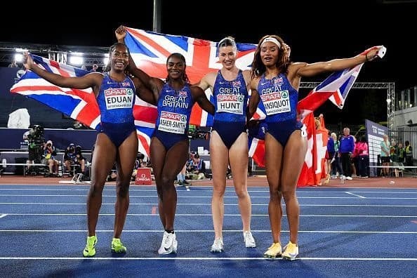 Hunt wins 3rd gold in GB women's relay triumph