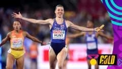 Hunt wins fourth gold as GB storm to mixed 4x100m relay victory