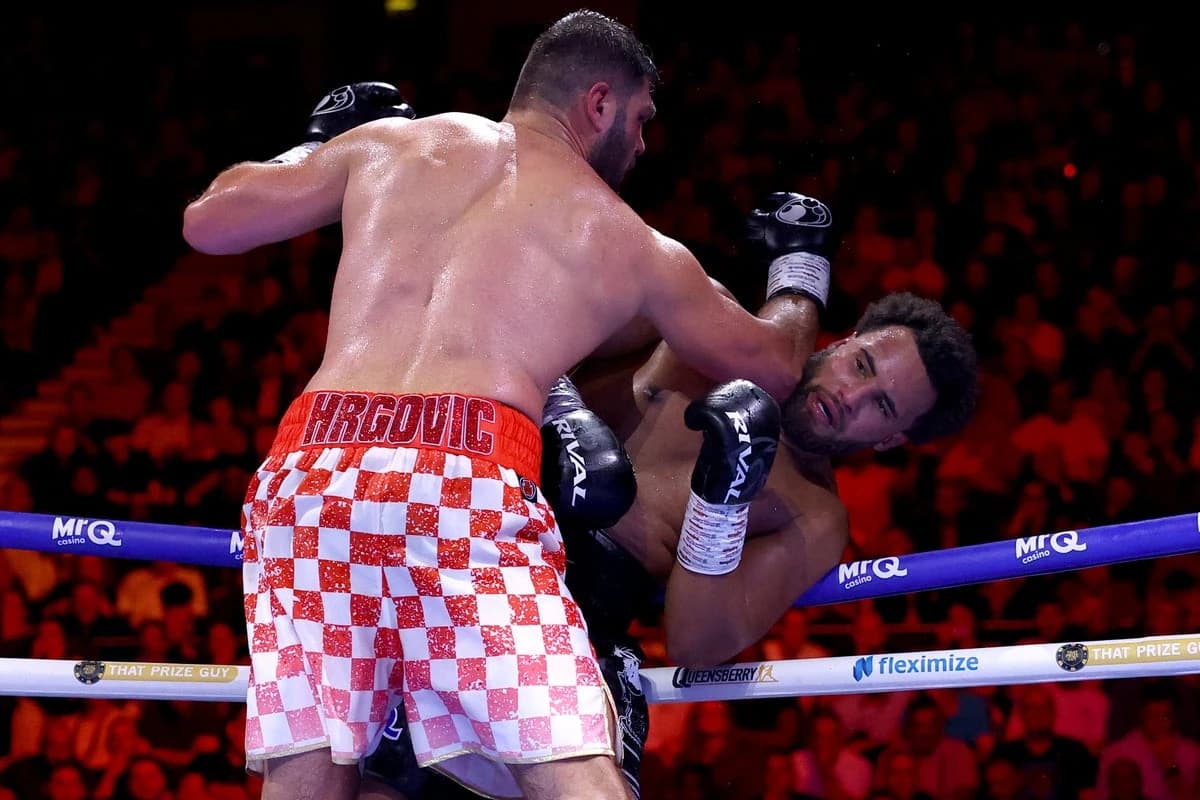 Itauma vs Hrgovic LIVE: Result and reaction as Briton’s towel comes in before he leaves on stretcher